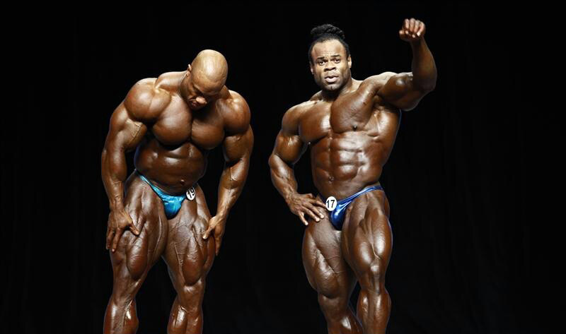 Кай Грин, Kai Greene на турнире Мистер Олимпия 2012 вместе с Фил Хит