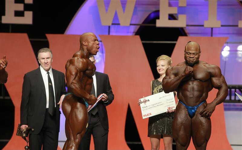 Фил Хит, Phil Heath на турнире Мистер Олимпия 2013 вместе с Кай Грин