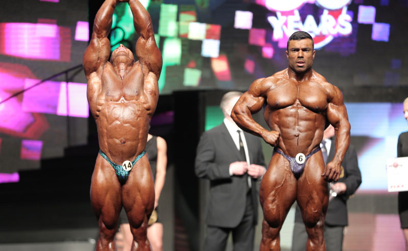 Джеймс Флекс Льюис, James Flex Lewis на турнире Мистер Олимпия 2014 вместе с Эдуардо Корреа