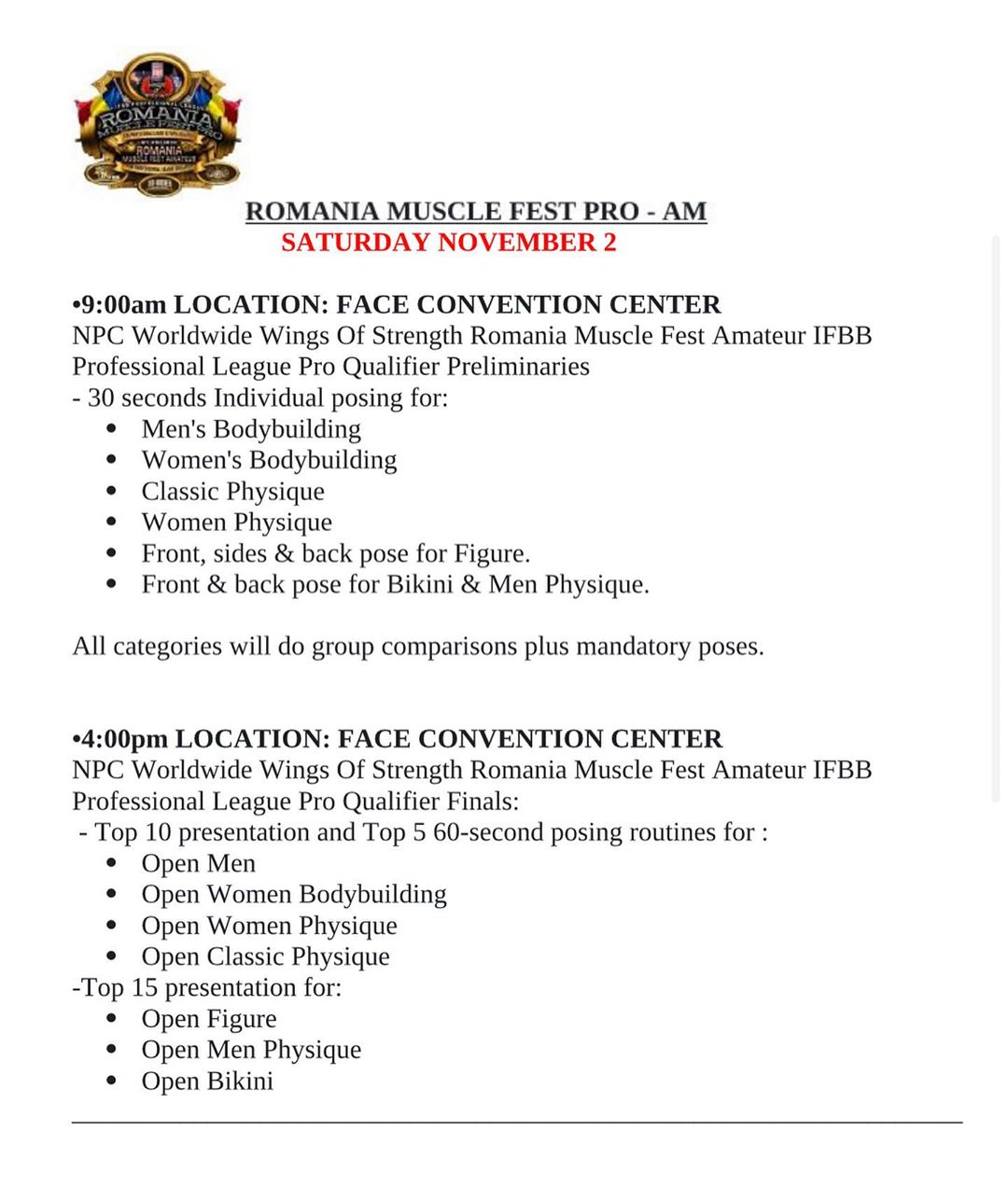 Romania Muscle Fest Pro 2019