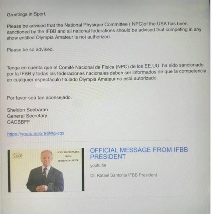 IFBB President Dr. Rafael Santonja