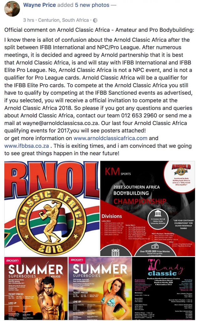 Arnold Classic Africa 2018