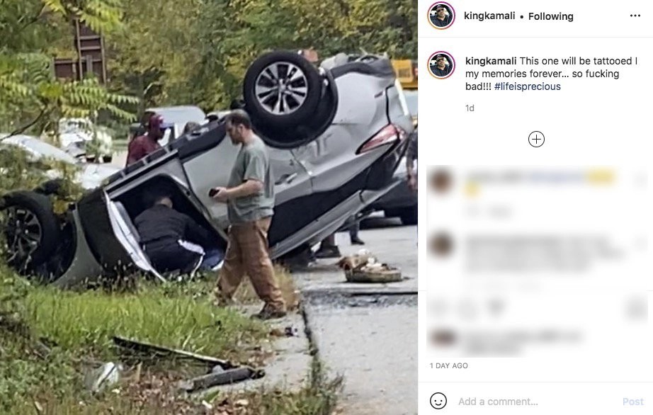 King Kamali lifts a car to save the life of an accident victim