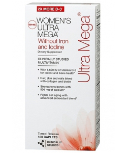 GNC Women's Ultra Mega without Iron and Iodine (180 капсул, 60 порций)