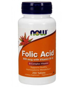 NOW Folic Acid 800 mkg (250 таблеток, 250 порций)