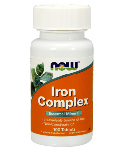 NOW Iron Complex (100 таблеток, 100 порций)