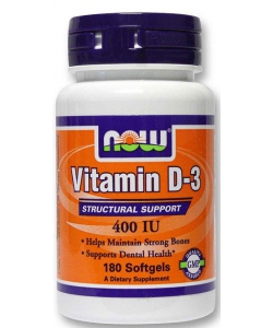 Now Vitamin D-3 400 IU (180 капсул, 180 порций)
