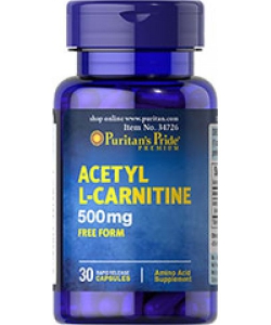 Puritan's Pride Acetyl L-Carnitine 500 mg (30 капсул, 30 порций)