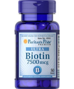 Puritan's Pride Ultra Biotin 7500 mcg (50 таблеток, 50 порций)