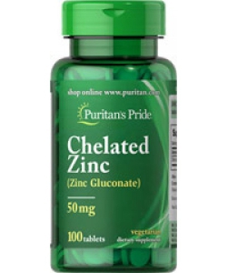 Puritan's Pride Chelated Zinc 50 mg (100 таблеток, 100 порций)