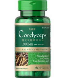 Puritan's Pride Cordyceps Mushroom (60 капсул, 30 порций)