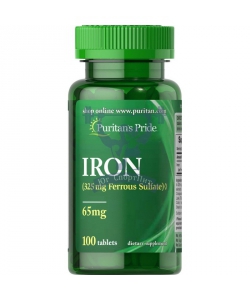 Puritan's Pride Iron Ferrous Sulfate 65 mg 100 (100 таблеток, 100 порций)