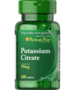 Puritan's Pride Potassium Citrate (100 таблеток, 100 порций)