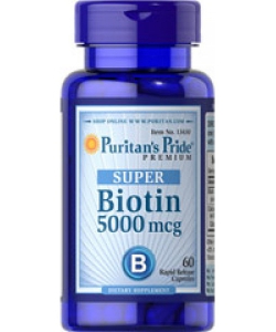 Puritan's Pride SUPER Biotin 5000 mcg (60 капсул, 60 порций)