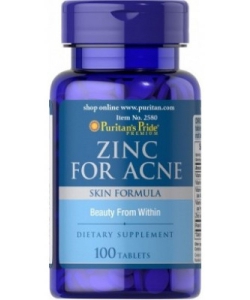 Puritan's Pride Zinc for Acne Skin Formula (100 таблеток, 50 порций)